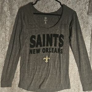 Team Apparel Gray New Orleans Saints Long Sleeve Tee